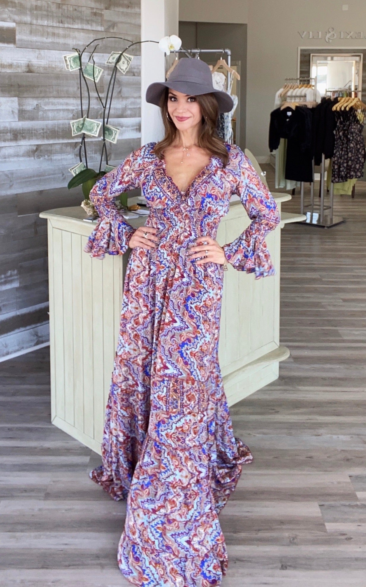 BOHO RUFFLE SLEEVE MAXI DRESS Lexi and Liv Dresses BOHO RUFFLE SLEEVE MAXI DRESS Lexi and Liv Dresses