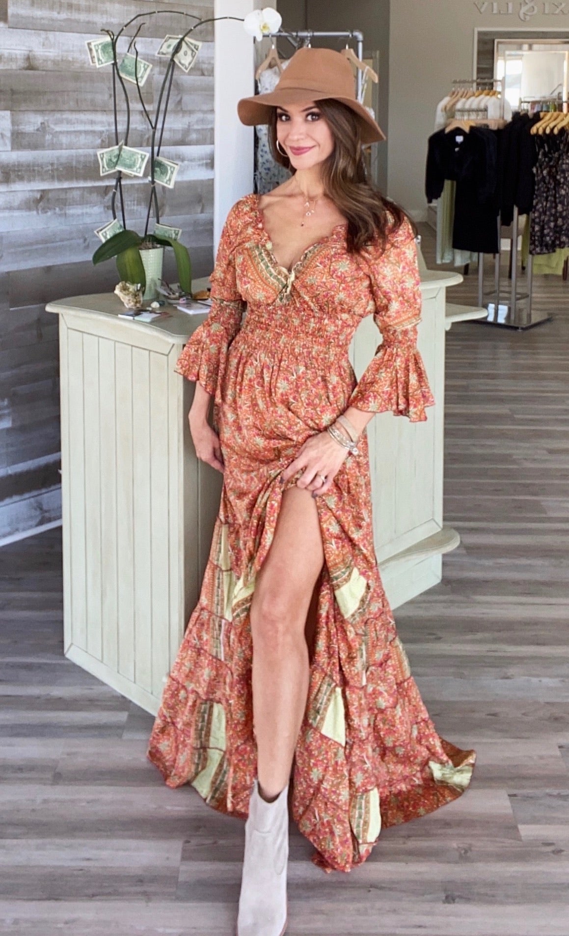 BOHO RUFFLE SLEEVE MAXI DRESS Lexi and Liv Dresses BOHO RUFFLE SLEEVE MAXI DRESS Lexi and Liv Dresses